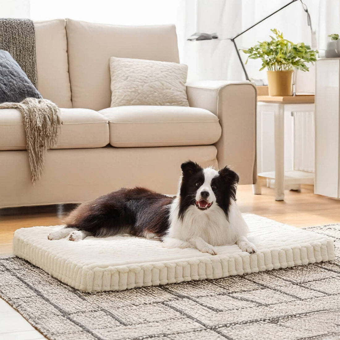 Faux Kaninpäls Ortopedisk Hundsäng Ultra Mjuk Varm Stödjande