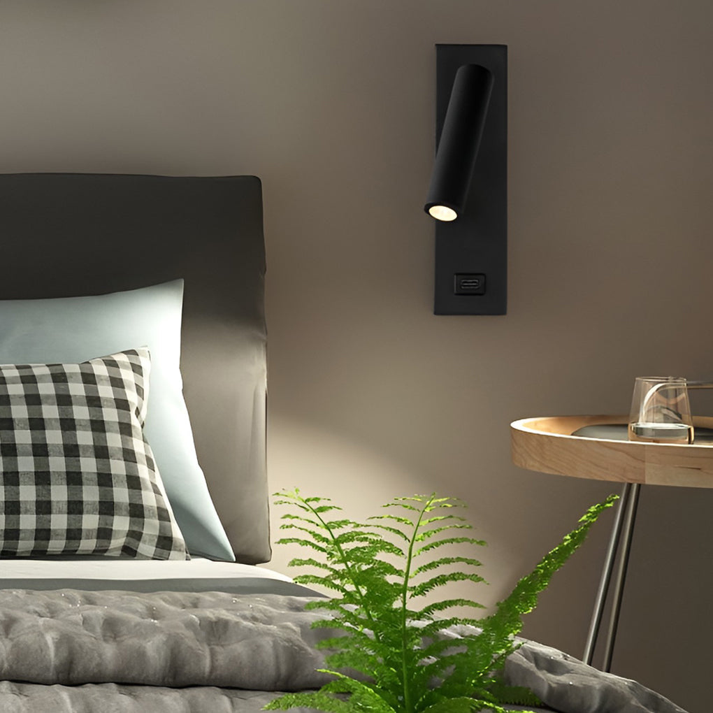 LuxiLicht - Modern Justerbar LED Vägglampa med Strömbrytare och USB Laddningsport
