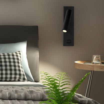 LuxiLicht - Modern Justerbar LED Vägglampa med Strömbrytare och USB Laddningsport