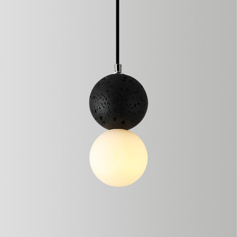 LumoSphere - Modern LED Hänglampa Svart Vit Glas