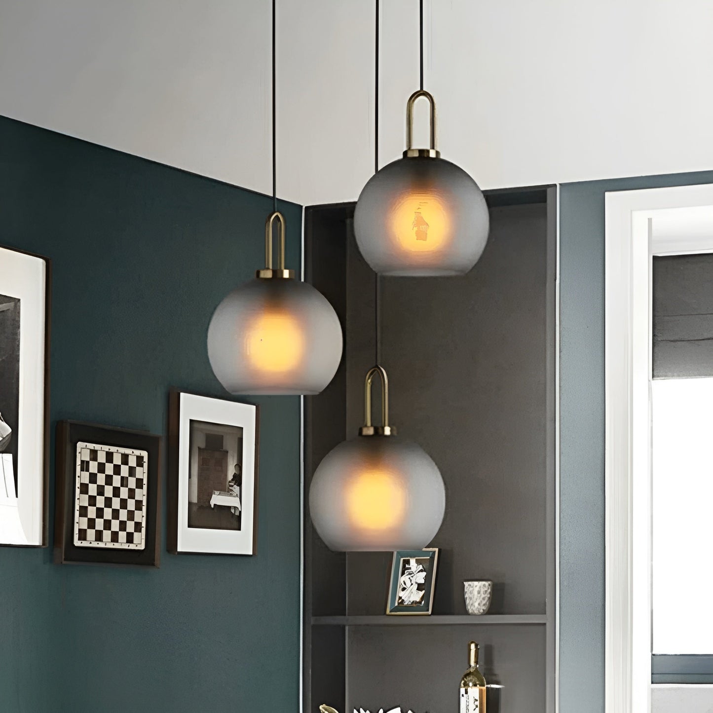 CrystalHue Light - Nordisk glaskula pendellampa