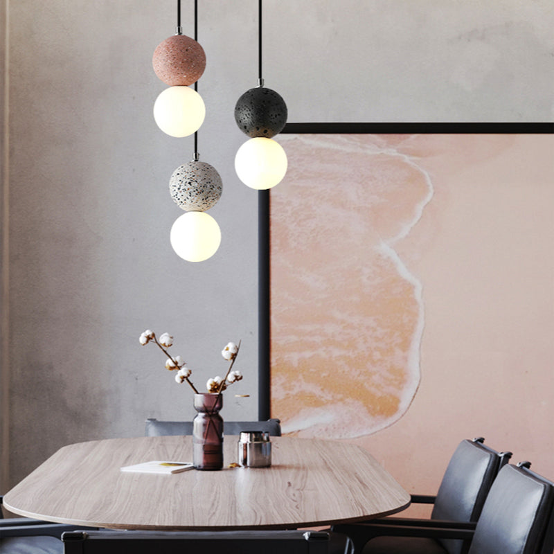 LumoSphere - Modern LED Hänglampa Svart Vit Glas