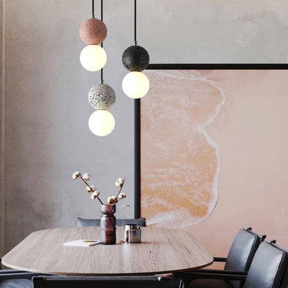 LumoSphere - Modern LED Hänglampa Svart Vit Glas