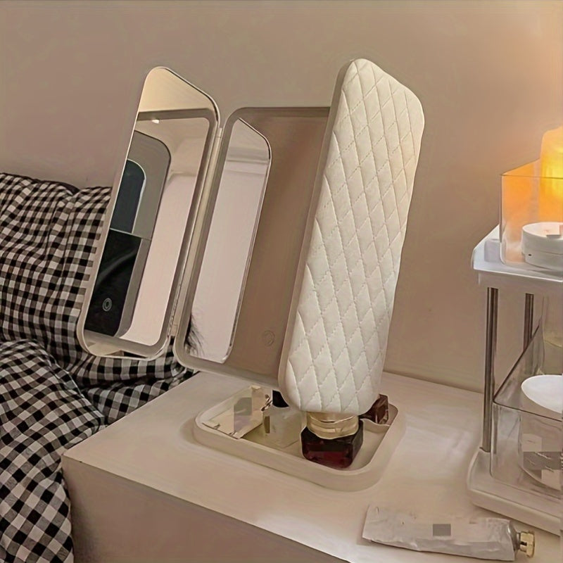 LED Sminkspegel Smart Touch Uppladdningsbar Fällbar Makeup Spegel