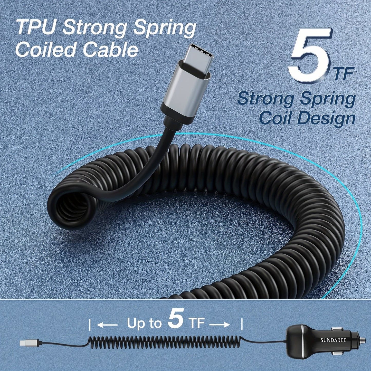 Carvallo Snabbladdare för bilen | USB-C & QC 3.0 | 51W effekt | 3 uttag