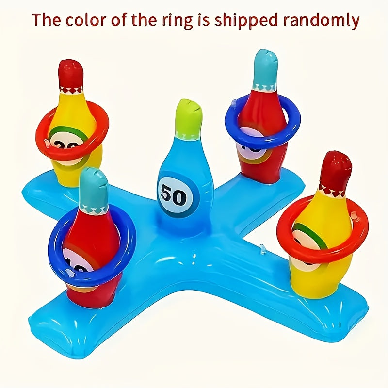 Carvallo Vatten-Bowling-set SplashStrike | Färgglada käglor med nummer | För pool & strand | Lätt & Bärbar