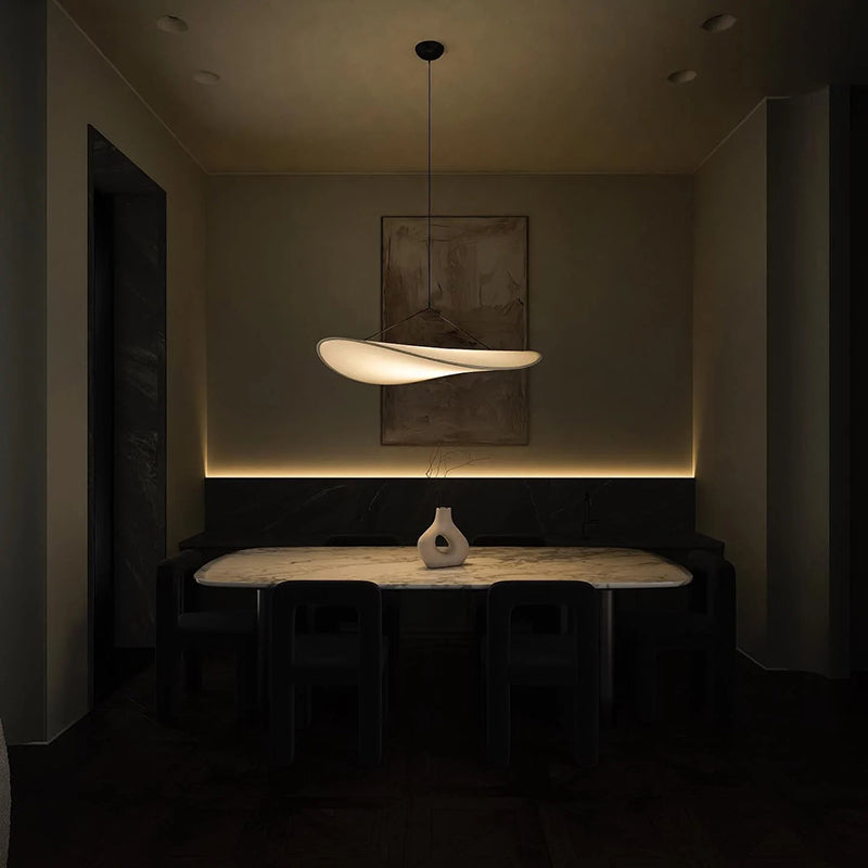 LunaLux Modern LED Taklampa i Metall och Konstsilke i Vitt för Sovrum