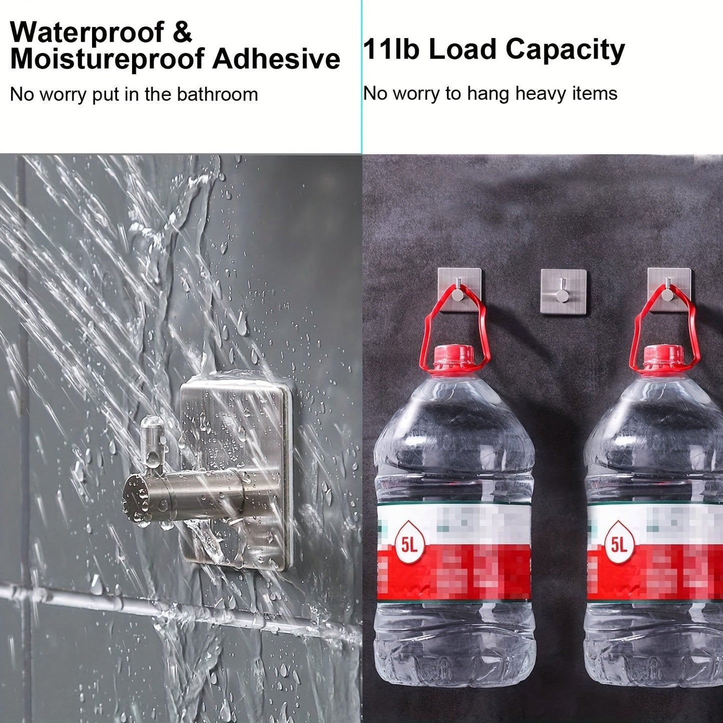 4-delars Självhäftande Rostfritt Stål Väggkrok Set – Minimalistisk, Stark och Vattentålig