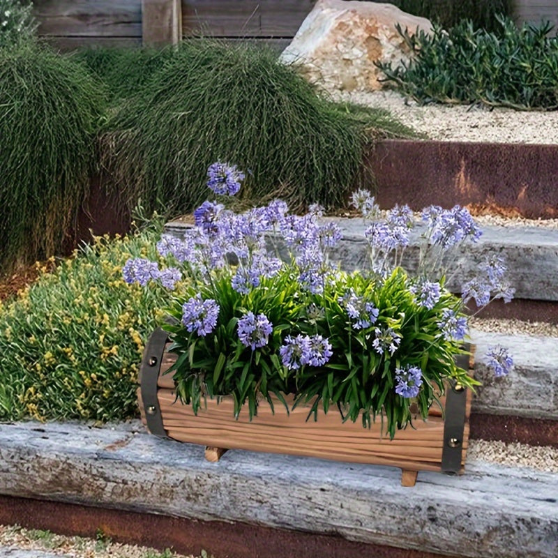 Vintage Träplanteringsset – Robust Ögonfångare för Inomhus och Utomhus