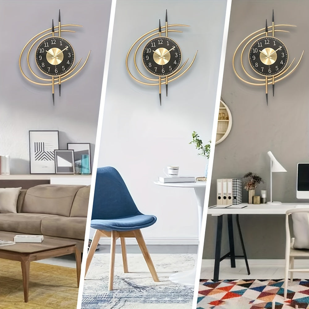 Carvallo – Tyst, konstnärlig väggklocka med skulpturell design i svart och guld