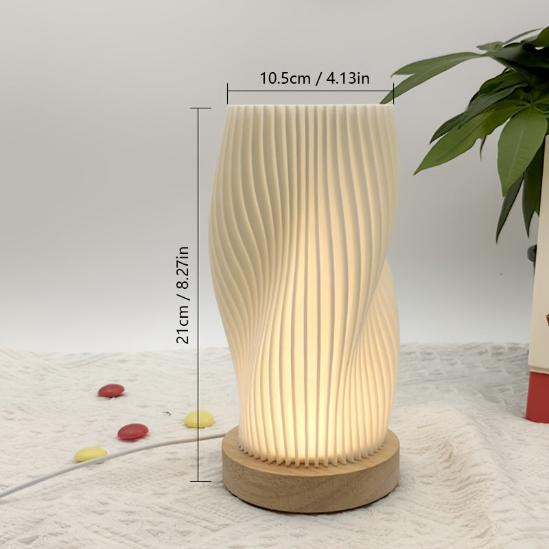 CozyLight - LED Nattlampa med Träfot, USB Driven, Dimbar