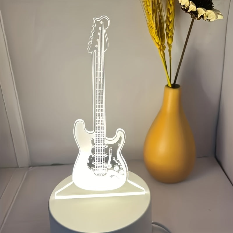 MusicGlow - 3D Gitarr LED Nattlampa med Flerfärgad Stämningsbelysning