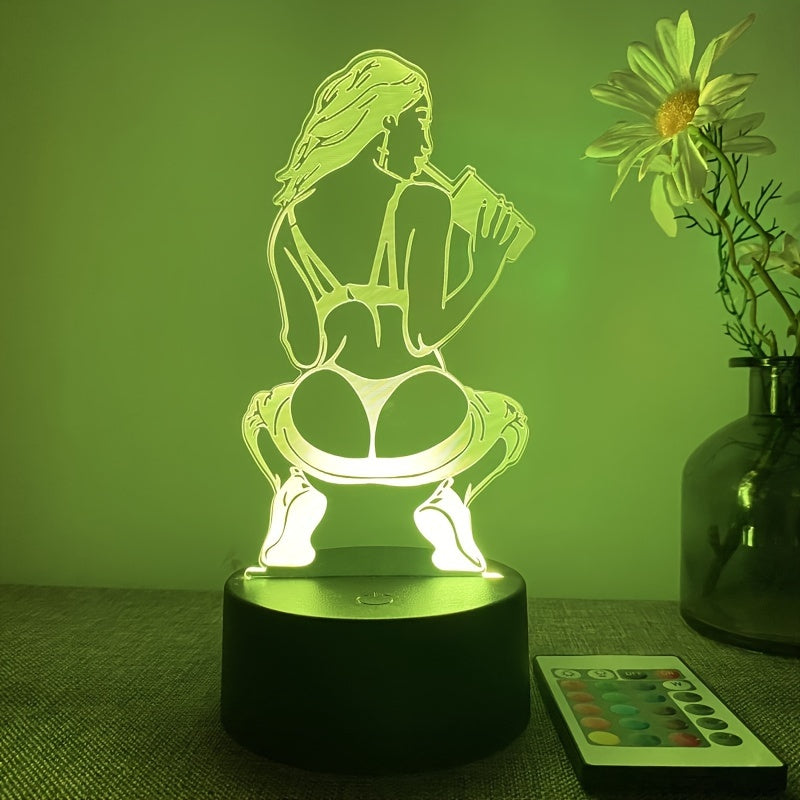 DecoLamp - 3D Konstnärlig Bordslampa med Fjärrkontroll, USB Driv, 16 Färgval