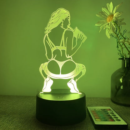 DecoLamp - 3D Konstnärlig Bordslampa med Fjärrkontroll, USB Driv, 16 Färgval