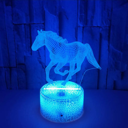3D LED Hästlampa – Färgglad Nattlampa för Barn och Hästälskare