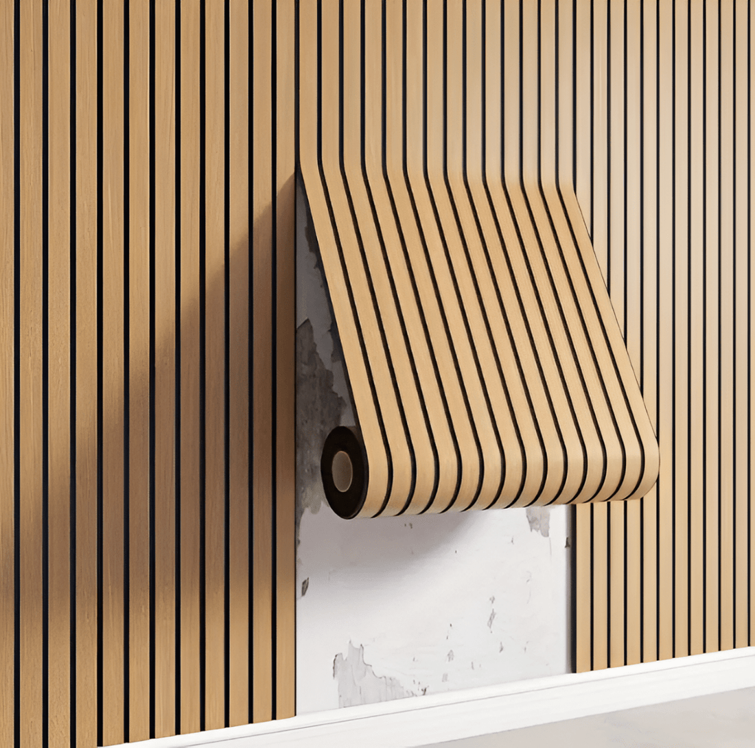 3D Akupanel - Självhäftande väggpaneler med träeffekt