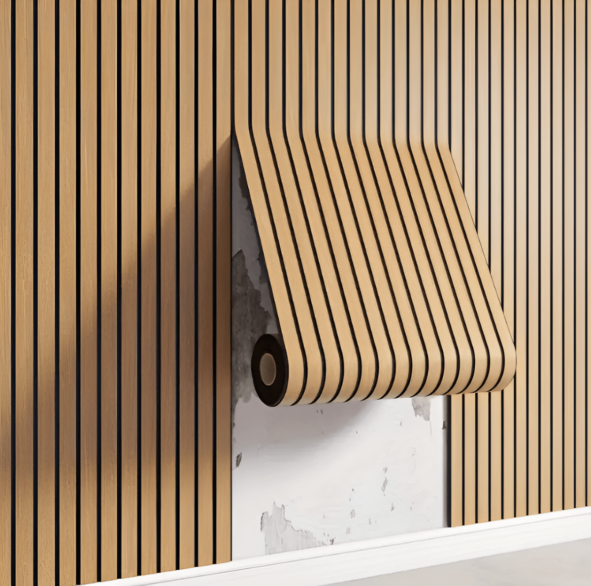 3D Akupanel - Självhäftande väggpaneler med träeffekt