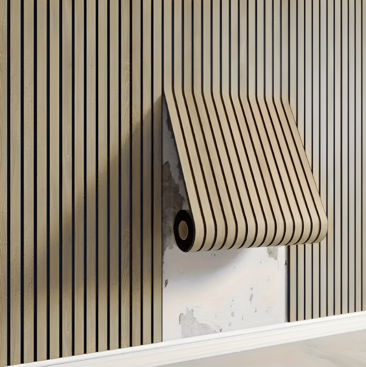 3D Akupanel - Självhäftande väggpaneler med träeffekt