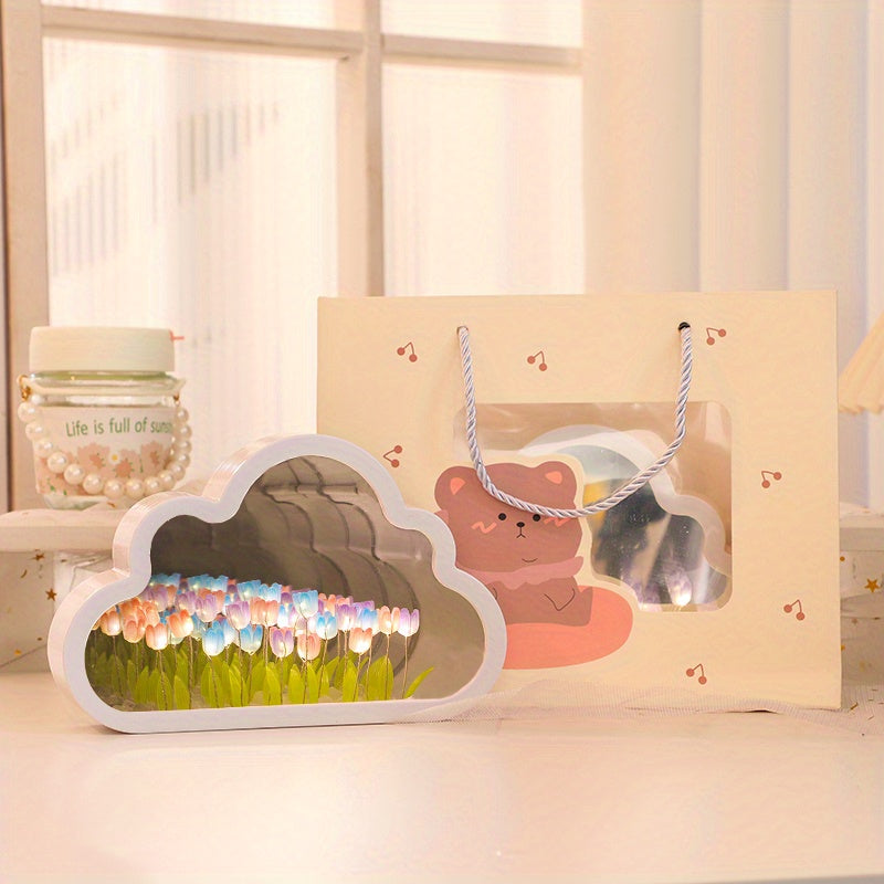 Tulpanlampa - LED Nattljus med Blomdesign