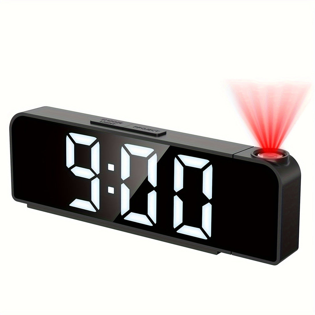 LED Projektionsväckarklocka – Temperatur- och datumsdisplay med USB-ström