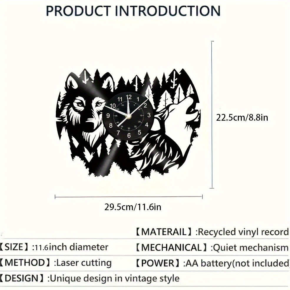 HuskyVinyl - Avkopplande Vintage Väggklocka med Husky-tema