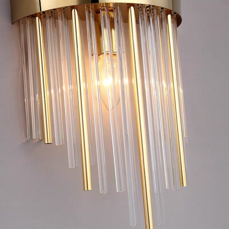 Kristall LED Vägglampa Guld, Vardagsrum/Sovrum, Metall/Akryl