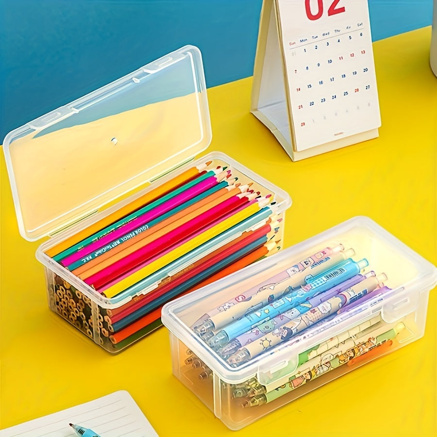 Transparent Förvaringsbox - Praktisk och Hållbar för Skolmaterial
