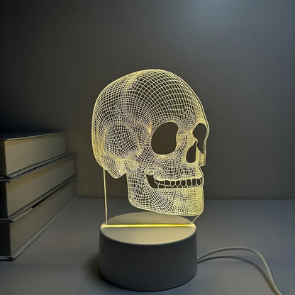 SkullGlow - 3D LED Schedelformad Bordslampa med USB-Strömförsörjning