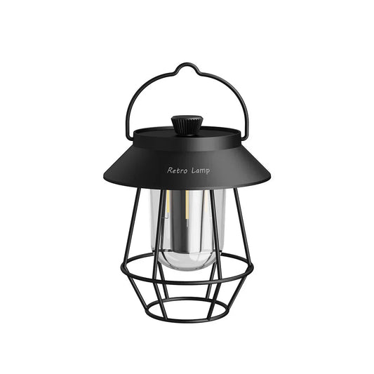 LED Campinglampa i retrodesign – Bärbar lampa för inomhus och utomhus