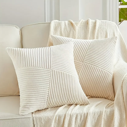 2-delad Bohemisk Stil Corduroy Kuddöverdrag – Mjuk och Stilig för Soffa och Säng