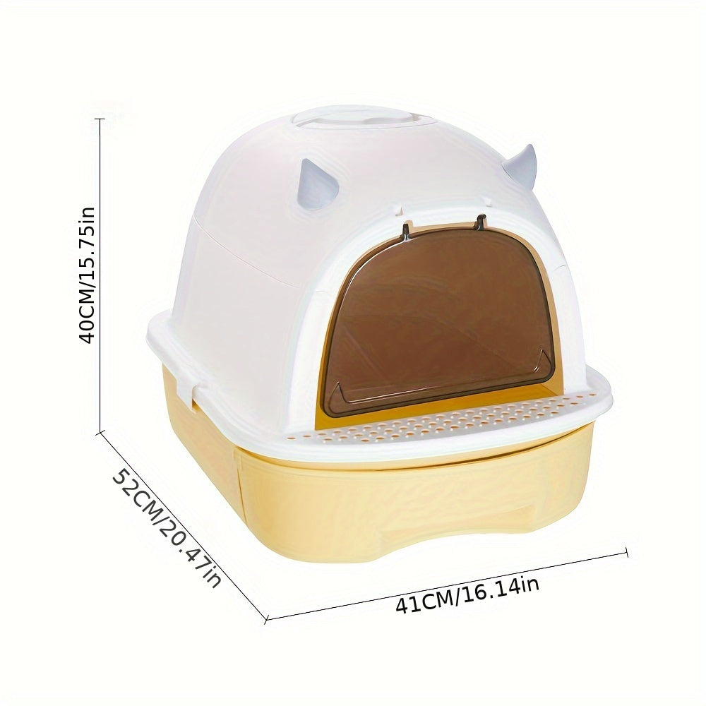 Stort täckt kattlåda hög sidor luktkontroll