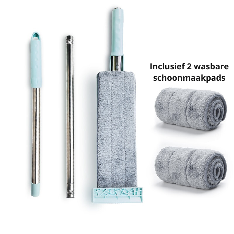 Carvallo FlexiWisch EasyMop | Med vinklad urvridningsfunktion | 2 tvättbara pads | Lätt & kompakt | Används utan hink