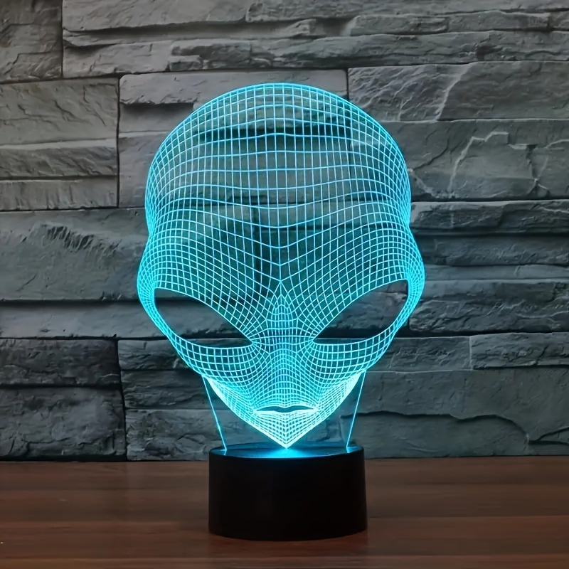 CosmicGlow - 3D Sänglampa med Svart Bas och 7 Färger LED Belysning