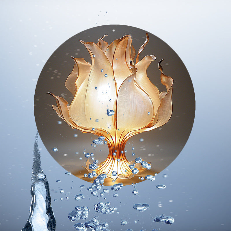 LotusLampa - Aluminium Blomma Bordslampa med LED Ljus