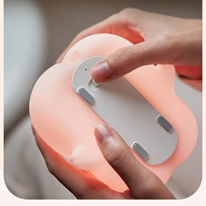 PiggyGlow - Söt Rosa Gris LED Nattlampa, Uppladdningsbar och Touchstyrd