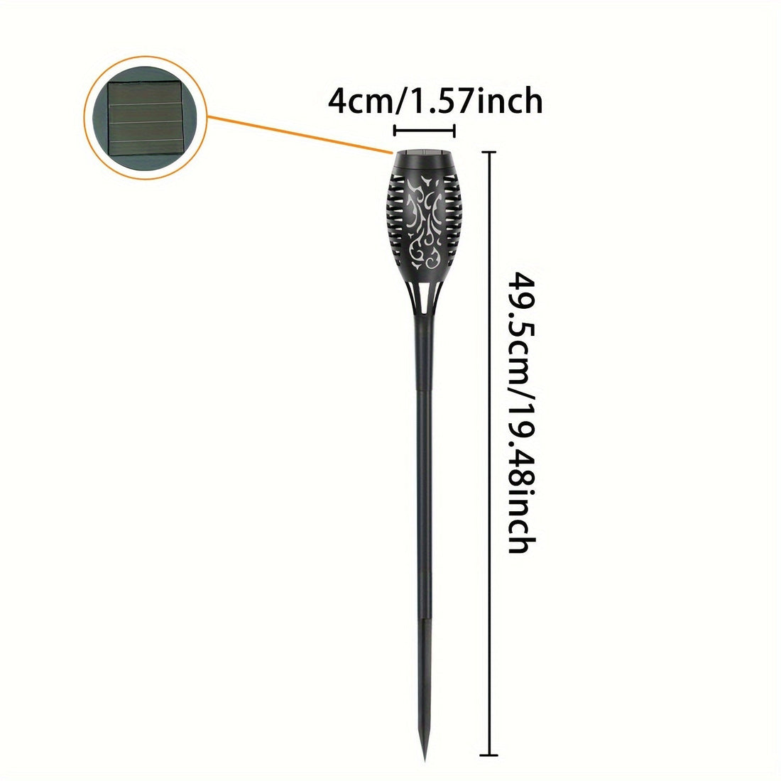 Solarlampor med fladdrande låga för gångvägar i trädgården