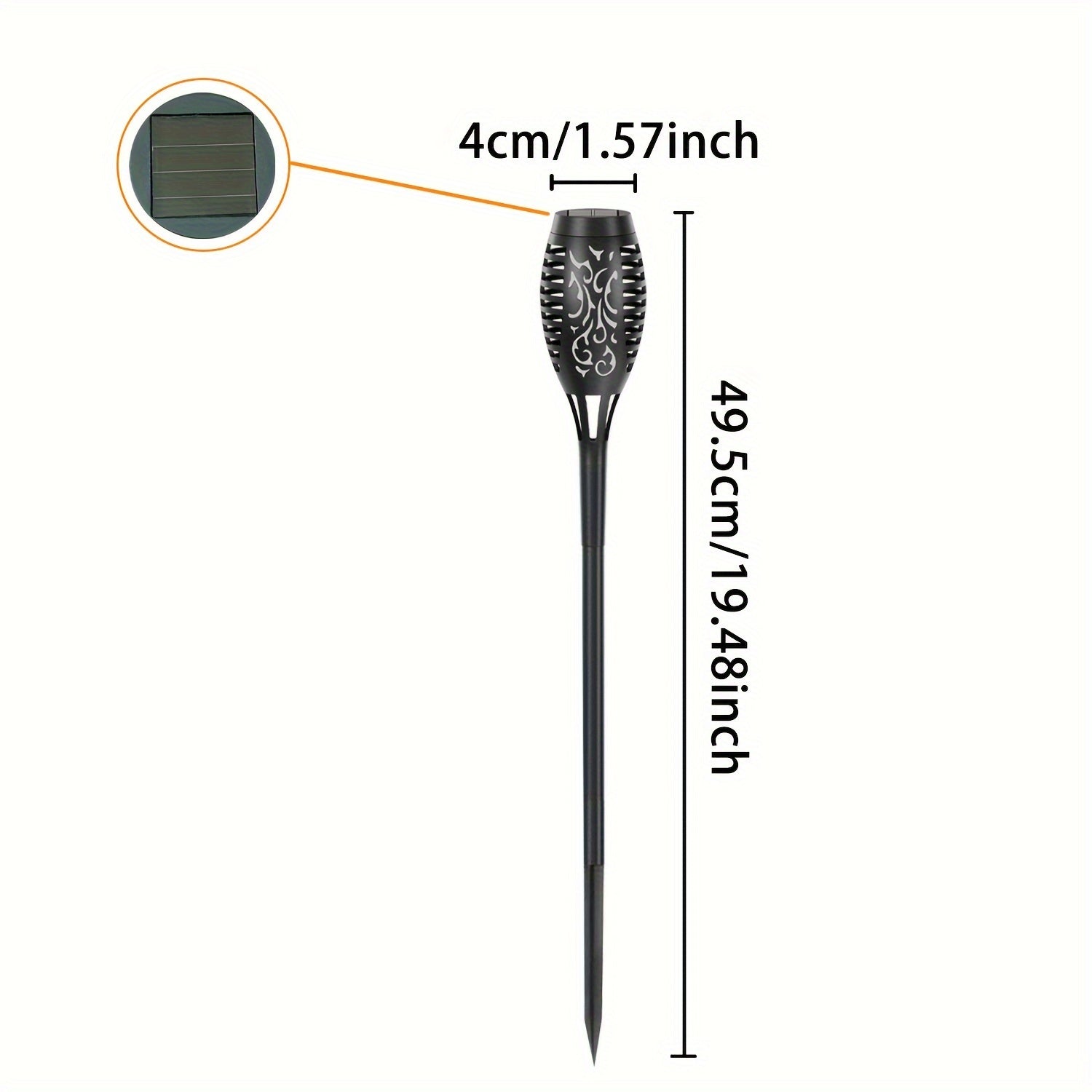 Solarlampor med fladdrande låga för gångvägar i trädgården