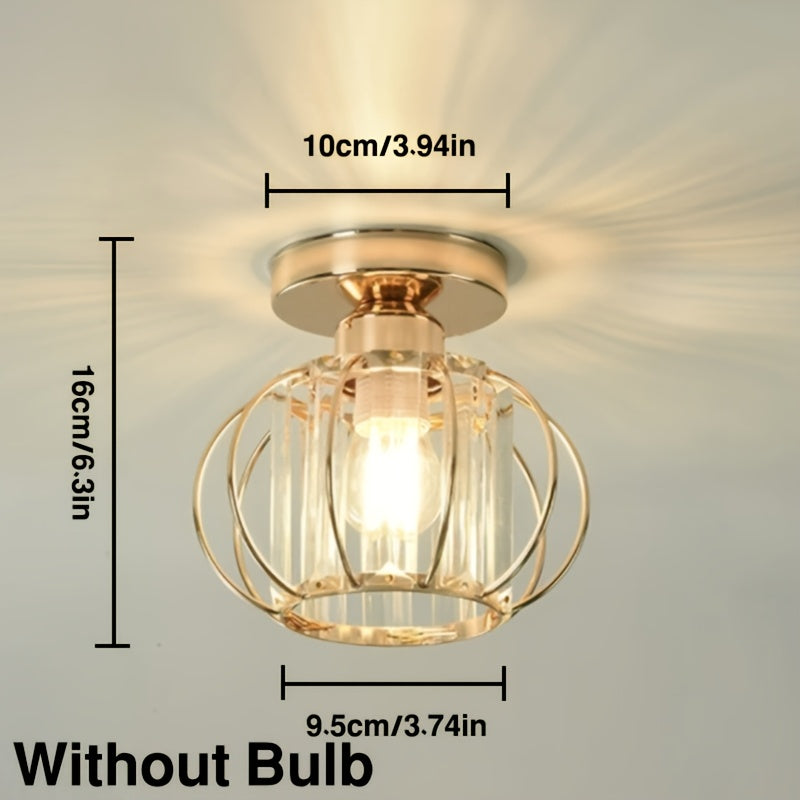 CrystalGlow - Lyxig Kristall Taklampa, Svart Guld