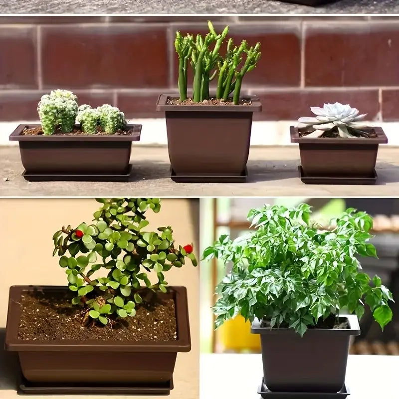 Planter med fat – Rektangulär blomkruka för trädgård och balkong