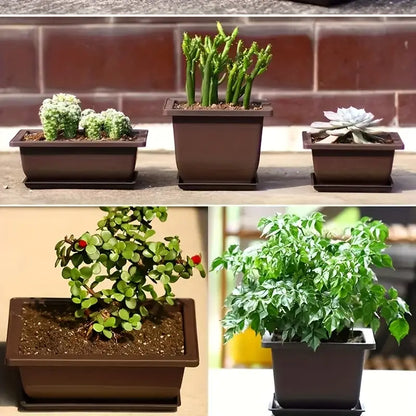 Planter med fat – Rektangulär blomkruka för trädgård och balkong