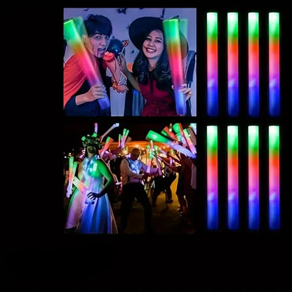 Halloween LED Skumsticks – Färgade Partylampor för Evenemang &amp; Festivaler (12 stycken)