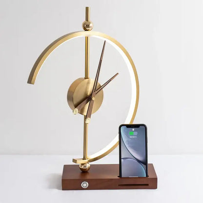 Luxora Återuppladdningsbar Lampa Klocka – Qi Trådlös Laddare, LED Skrivbord Accent