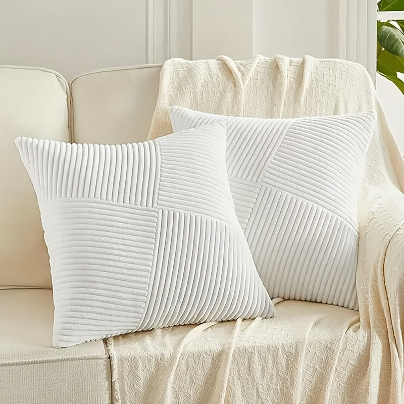 2-delad Bohemisk Stil Corduroy Kuddöverdrag – Mjuk och Stilig för Soffa och Säng