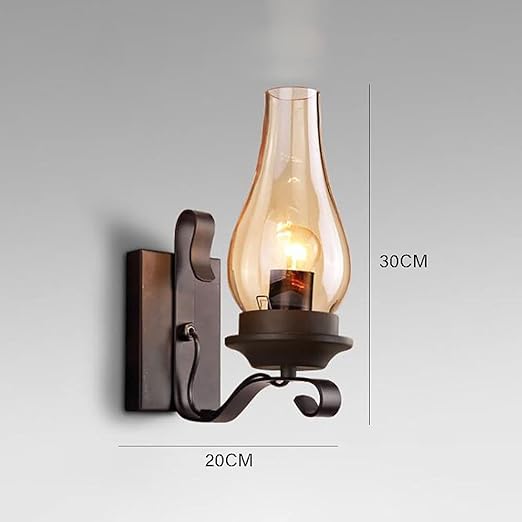 Retro industriell järn vägglampa