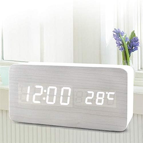 Väckarklocka Digital Trä LED Skärm