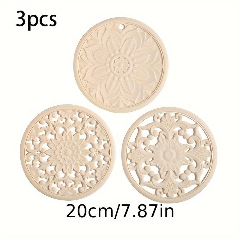 Värmebeständig silikon trivett mat set