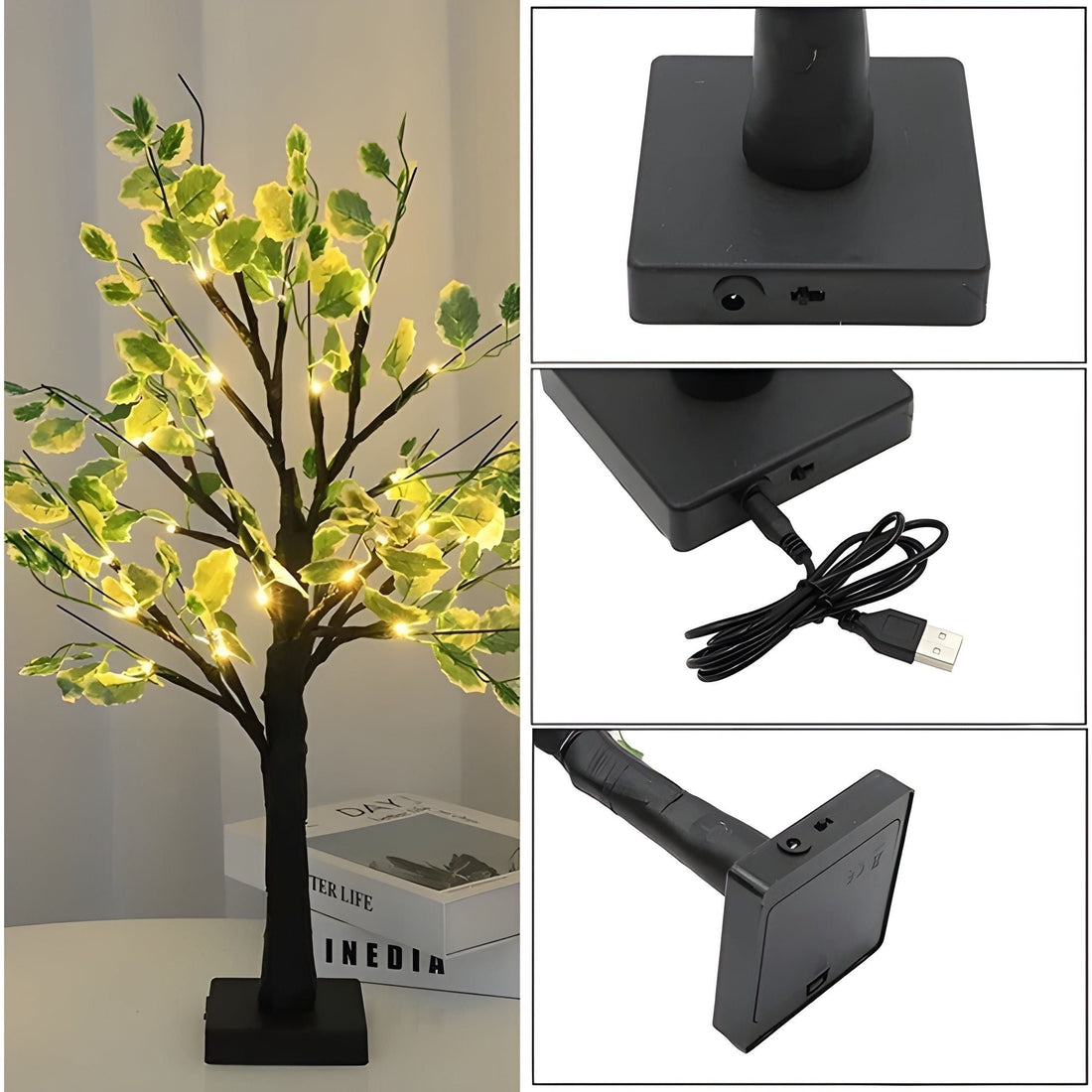 LeafyTree Lights - Glittrande Eviggrön Juldekoration LED-lampor
