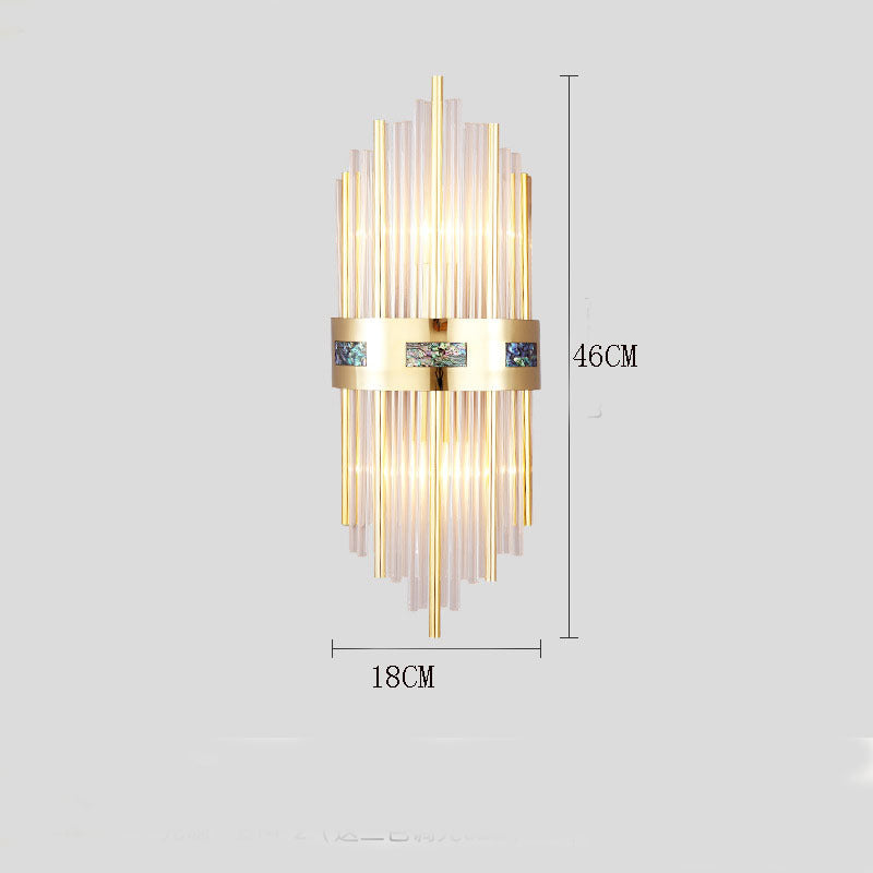 Kristall LED Vägglampa Guld, Vardagsrum/Sovrum, Metall/Akryl