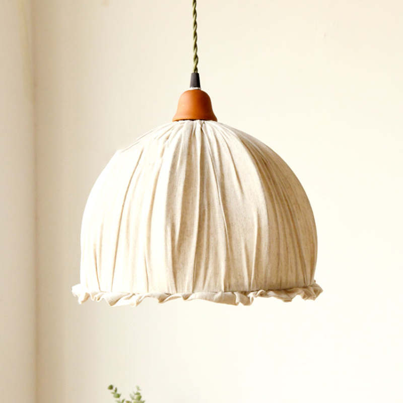 EcoLumi - Skandinavisk LED-hänglampa i beige tyg