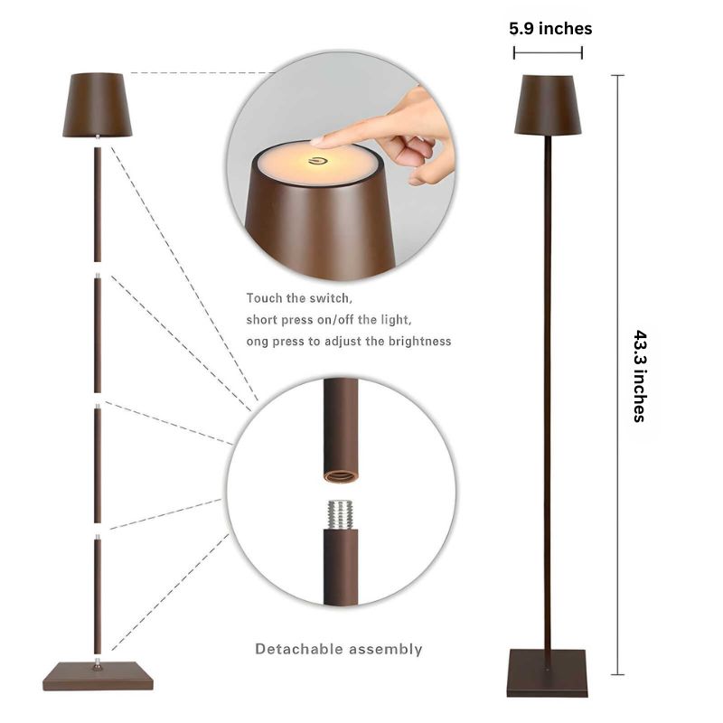 Royaleva Trådlös Golvlampa – Sleek Modern Vattentålig LED-belysning för Hem och Kontor